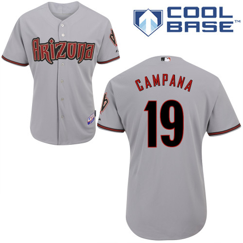 Tony Campana #19 Youth Baseball Jersey-Arizona Diamondbacks Authentic Road Gray Cool Base MLB Jersey